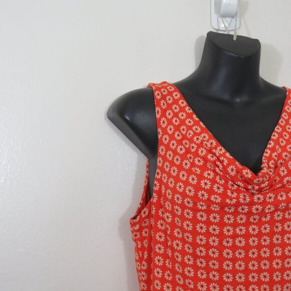 Anthropologie Maeve size Small Brianne Dress Orange Floral Print Cowl Sleeveless - Picture 6 of 6